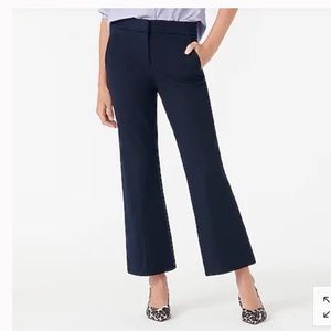 J. Crew Hayden kickout crop pant in bi-stretch cotton navy 4